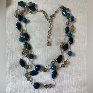 Talbots Blue‎ Green Glass Multi Strands Necklace